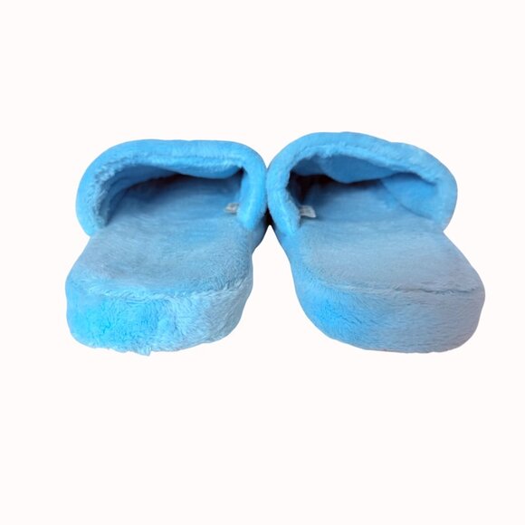 Disney Tinker Bell Slippers Blue Plush Womens Size L Cozy Fleece Indoor Footwear - Picture 6 of 10